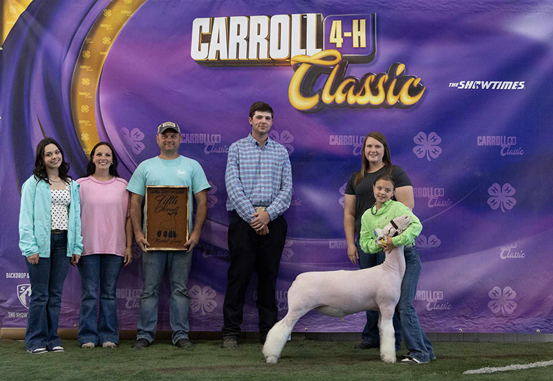 5th Overall Market Lamb, Champion WFX Carroll 4-H Classic 5th Overall Market Lamb, Champion WFX<br />
Carroll 4-H Classic